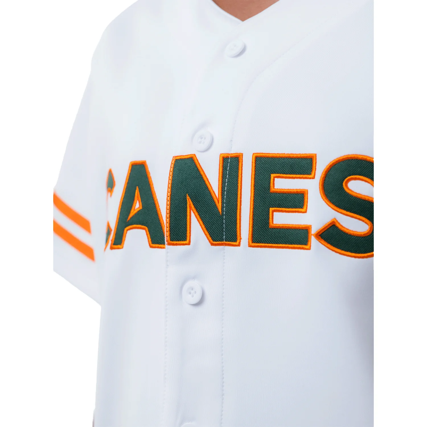 ESTABLISHED & CO. Miami Hurricanes Women's White Canes Baseball Jersey - Image 4