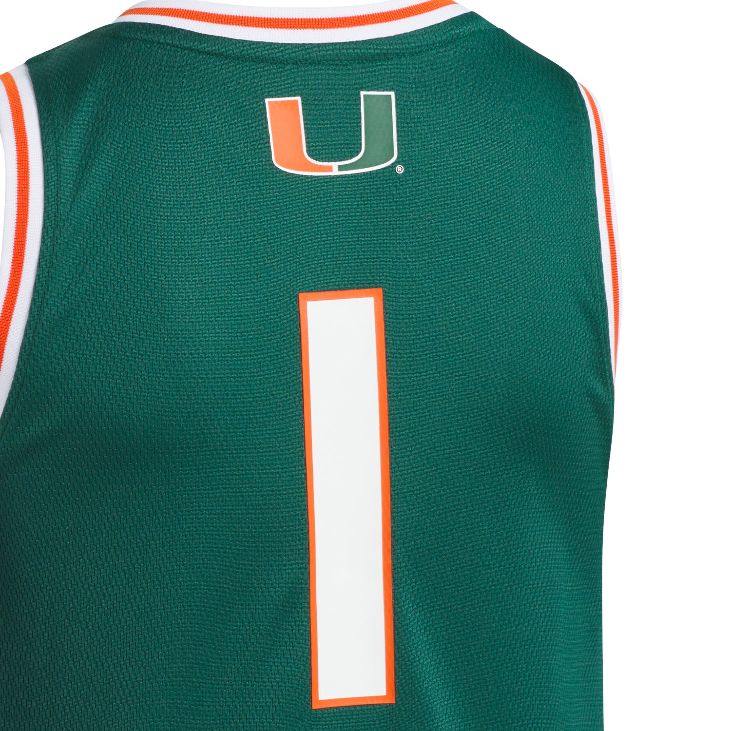 adidas Miami Hurricanes Youth Green Basketball Jersey - Image 4