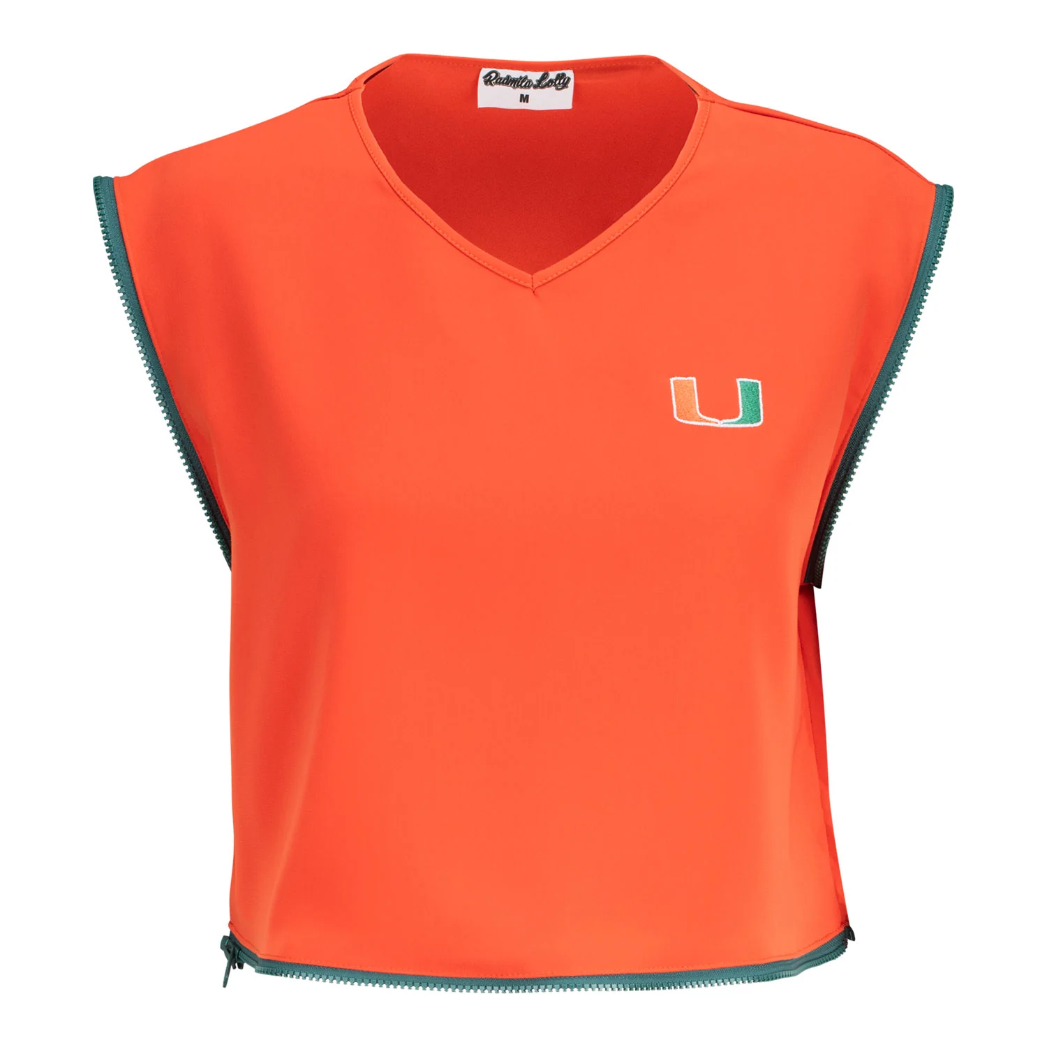 Radmila Lolly University of Miami Women's Orange Zippered Shirt - Image 5